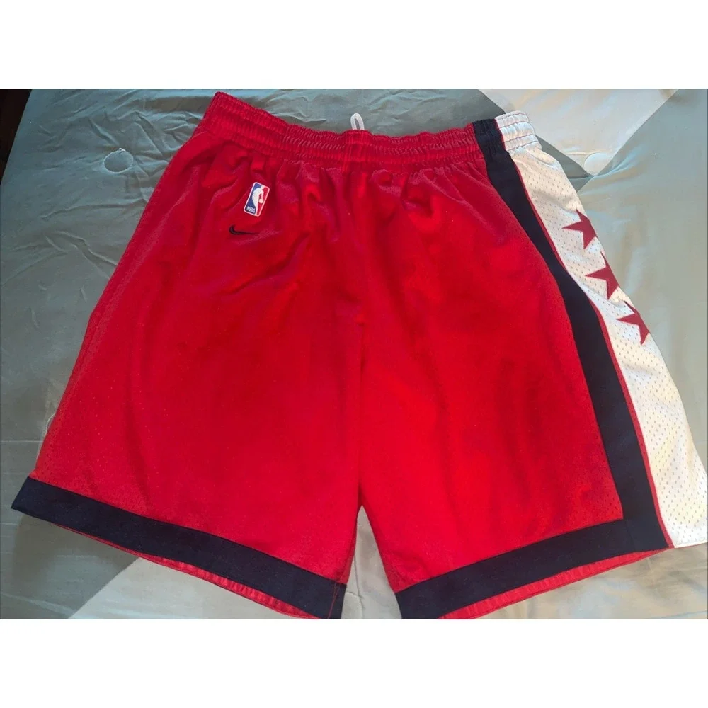 Vintage 90s Nike New Jersey Nets NBA Rewind 1980 Stars Red Shorts Men's Size XL